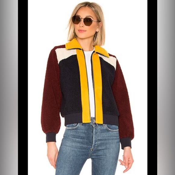 J.O.A. Multi Contrast Teddybear Jacket Medium - Picture 1 of 7